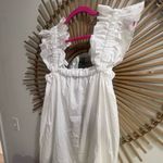 NWT Monica Nera Maya White Ruffle Strap Gathered Mini Dress Luxury Graduation S Photo 5