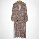 Free People DARIA MAXI SHIRT DRESS DUSTER JACKET LEOPARD ANIMAL PRINT Size Med Photo 6