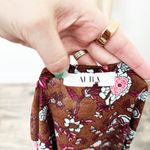 Aura [] Brown Floral Print Long Sleeve V-Neck Moroccan Wrap Maxi Dress Boho Sz XL Photo 10