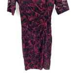 Anthropologie  Maeve Elorn Wine Fitted Ruched Waist Lace Sheath Maroon Dress Photo 3