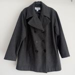 Vintage JG Hook Pea Coat Womens 22W Gray Wool Blend Double Breasted Quiet Luxury Photo 0