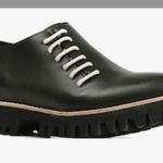 All Black Women’s Black Leather Zip Side Shoes Size 38 Photo 0