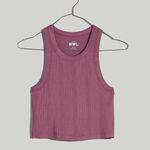 Madewell 💙SALE 3/$25  VARIEGATED PRESSED GRAPE MAUVE BERRY RIB CROP TANK TOP XS Photo 4