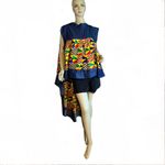 LOOK AT ME HIGH LOW COLORFUL COTTON TUNIC TOP NWT (3X) Blue Photo 1