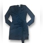 superdown Revolve  ruched black womens dress size medium bodycon V-neck Photo 2