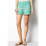 Anthropologie Elevenses • Green Aztec Pattern Costa Shorts Photo 1