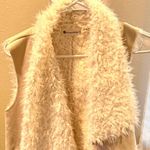 The Impeccable Pig  Fuzzy Beige Sleeveless Vest Photo 2