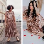 Maeve  by Anthropologie Bernadette Rose Gold‎ Sequin Tiered Midi Dress Size 1X Photo 6