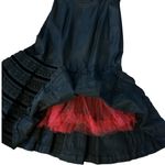 1950s Style Black Velvet Trim Tiered Cocktail Dress Red Tulle Unbranded Small Photo 4