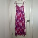 Lulus  Positively Serene Magenta Floral Cowl Neck Tie-Strap
Maxi Dress Size M Photo 5