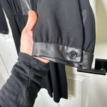 Aritzia Wilfred Black Crepe Faux Leather Trim Long Sleeve Dress Size 6 Photo 1