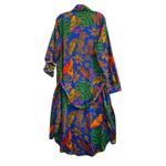 Truly 4 You Women's Colorful Tropical Floral Parrot Shirt Dress Belted Size XL Blue Photo 2