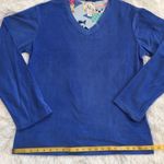 PJ Couture soft V neck Fleece Long sleeve Pajama top in blue Size XL Photo 1