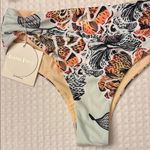 Kulani Kinis NEW! HARPER S Mint Peach Hawaiian High Waist Cheeky Bikini Bottoms Photo 0