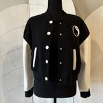 Hippie Rose  Black White Yin and Yang Bomber Varsity Jacket Womens Juniors Small Photo 3