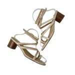 Anthropologie  Quinn Strappy Heels Lace-Up Sandals Shoes Beige Tan Size‎ 7.5 Photo 1