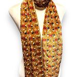 French girl scarf velvet double sided champagne and color print Red Photo 1