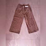 ECUPPER Cotton Wide Leg Pants Beige Women size L retro campana lightweight Tan Size L Photo 13