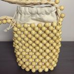 Aerie Beaded Bucket Bag Purse in Natural Photo 2