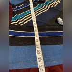New Directions Blue Black Scoop Neck Pull Over Short Sleeve Stripes XL Photo 4