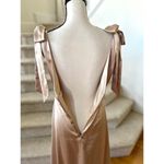 Revelry Stevie Satin Honey Beige 744 Champagne Maxi bow Shoulder Dress Gold Size 8 Photo 4