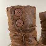 Skechers Y2K 90’s Chestnut Brown Shimmer Chunky Leatheresque Keepsakes Boots Photo 4