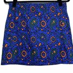 J.Crew Factory Blue & Orange Paisley Mini Skirt Photo 0