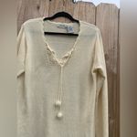 White Stag Vintage  Cream Sweater- Size large 12/14 pom pom Y2k cozy boho‎ Photo 9