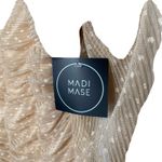 Madi Mase Bordeaux Corset Swiss Dot Cinderella Top Long Sleeve Nude Size Medium Tan Photo 3