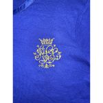 Ralph Lauren LAUREN  WOMENS KNIT BEADED LOGO 3/4 SLEEVE BLOUSE TOP BLUE SZ LARGE Photo 3