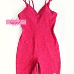 Alo Yoga Alo Suns Out Onesie Magenta Crush Heather Hot Pink Strappy Jumpsuit Romper M Photo 4