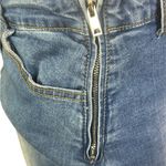 Hayden  denim ruffle hem snap front skirt size small mermaid blue Photo 6