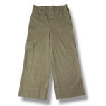 Spanx  Stretch Twill Cargo Cropped Wide Leg Pant Tuscan Olive Green Medium HR EUC Photo 2