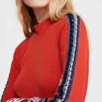 Free People Switch It Up Thermal Top Orange Womens Large EUC Photo 0