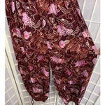 Free People Iris Halter Burgundy Pink Fairy Floral Boho Chic Breezy Legs Jumpsuit Photo 3