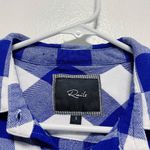 Rails Blue and White Buffalo Checkered Flannel Short Sleeve Button Down Top Photo 6