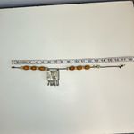 Handmade Vintage authentic African tribal necklace with metal center amber colored beads Photo 9