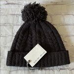 Barefoot Dreams CozyChic Plush Cable Chocolate Brown Pom-Pom Beanie NWT Photo 1