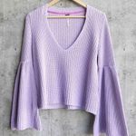 Free People Lavender Bell Sleeve Sweater Photo 0