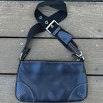 Nine West Y2K Black Leather Shoulder Bag Mini Bag Purse w/ Silver Hardware Photo 0