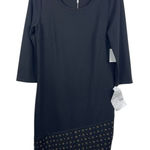 Spense Women’s Black Studded Hem Dress Size 8 NWT Scoop Neck 3/4 Sleeve Sheath Photo 0