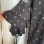 New Collection Dress Sz Medium Polka Dots Shimmer Ruffle Sleeve Mesh Futuristic Black Photo 10