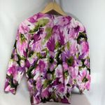 Jones New York Sport Women's Cardigan Sweater XL Floral Pink Green Button Up Photo 6