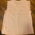 Banana Republic  top Medium Light Peach Tank Tie Sleeveless Eyelet Trim Crewneck Photo 4