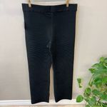 Good American  Heavy Rib Slim Strght Pant black Elasticized Waist Zippered Cuff Photo 11