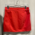 EXPRESS Cute  coral red snap front micro mini skirt with stretch Photo 2