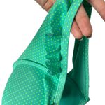 Aerie  Nina Polka Dot Ruffle Halter Padded Bikini Top 36D Green Retro Swimwear Photo 2