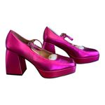 Lisa Vicky Notice Mary Jane Platform Pump Metallic Pink Finish Women's Size 6 M Photo 1