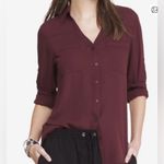 Express Portofino Burgundy Blouse size Small Purple Photo 1