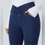 Halara Flex High Waisted Crossover Pockets Stretchy Knit Casual Flare Jeans M Photo 4